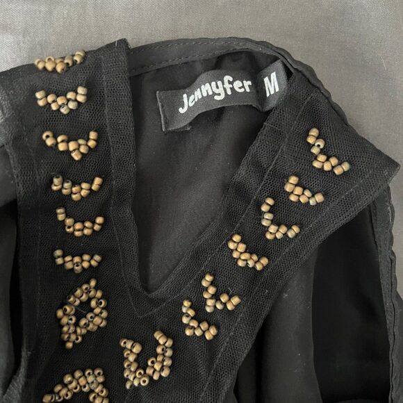 Black Top with Bead-work (M) - Picture 6 of 6
